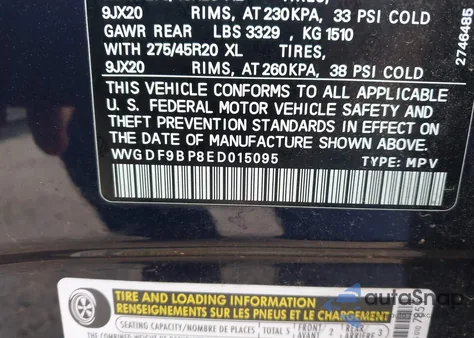 2014 Volkswagen Touareg 3.6L R-Line z USA, uszkodzony, nr VIN WVGDF9BP8ED015095